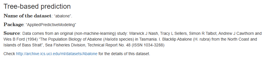 Tree-based prediction Name of the dataset: