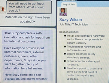 You will need to get input from others. What