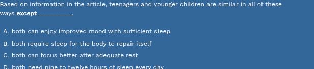 answer Based on information in the article, teena