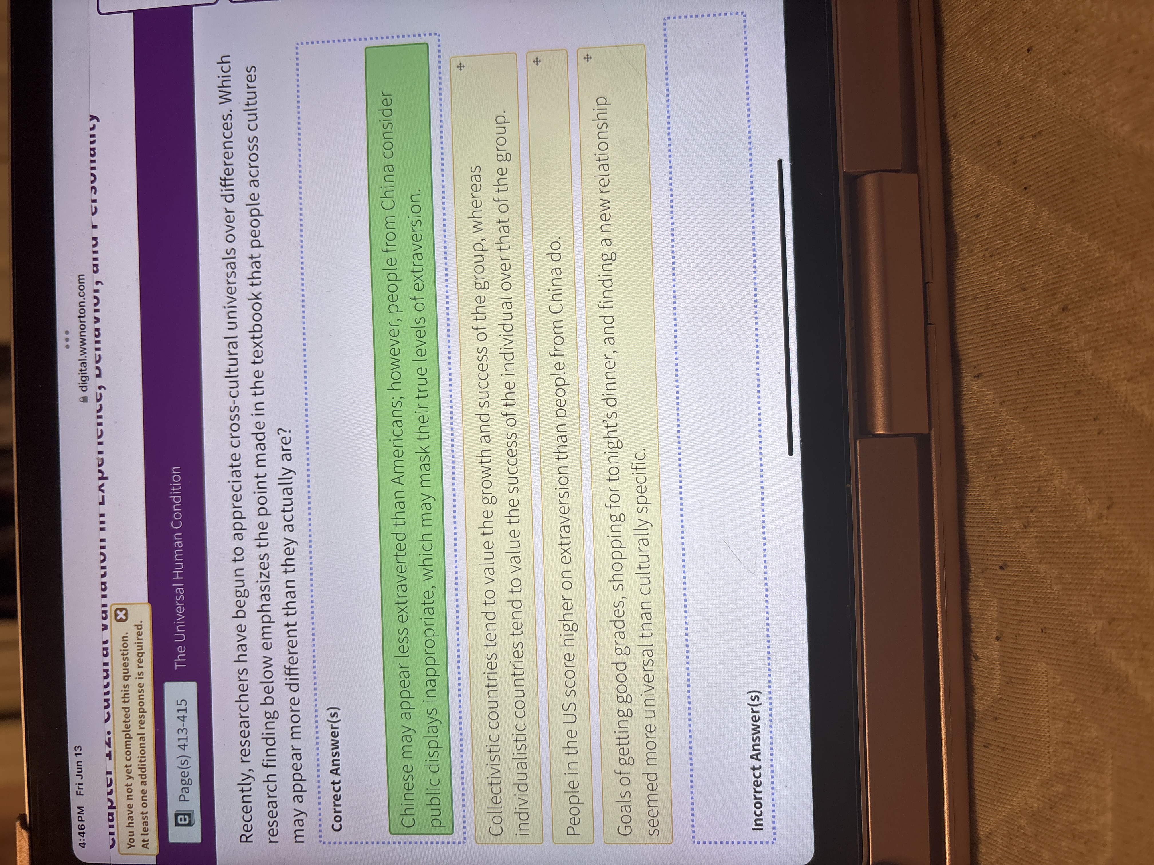 Choose correct answer 4:46 PM Fri Jun 13 . . . A