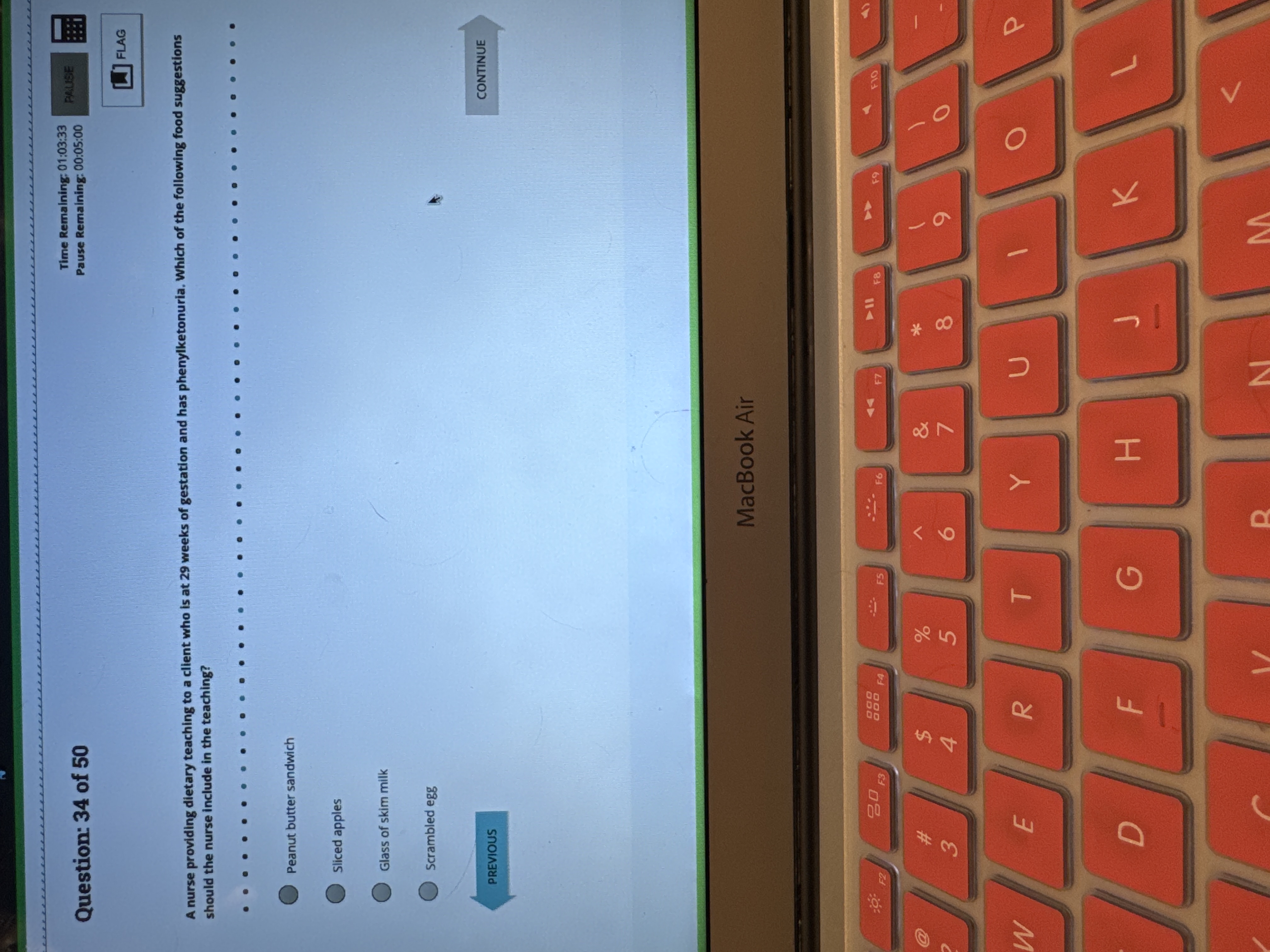 . Time Remaining: 01:03:33 Question: 34 of 50