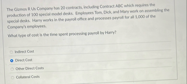 The Gizmos R Us Compary has 2 0 contracts,