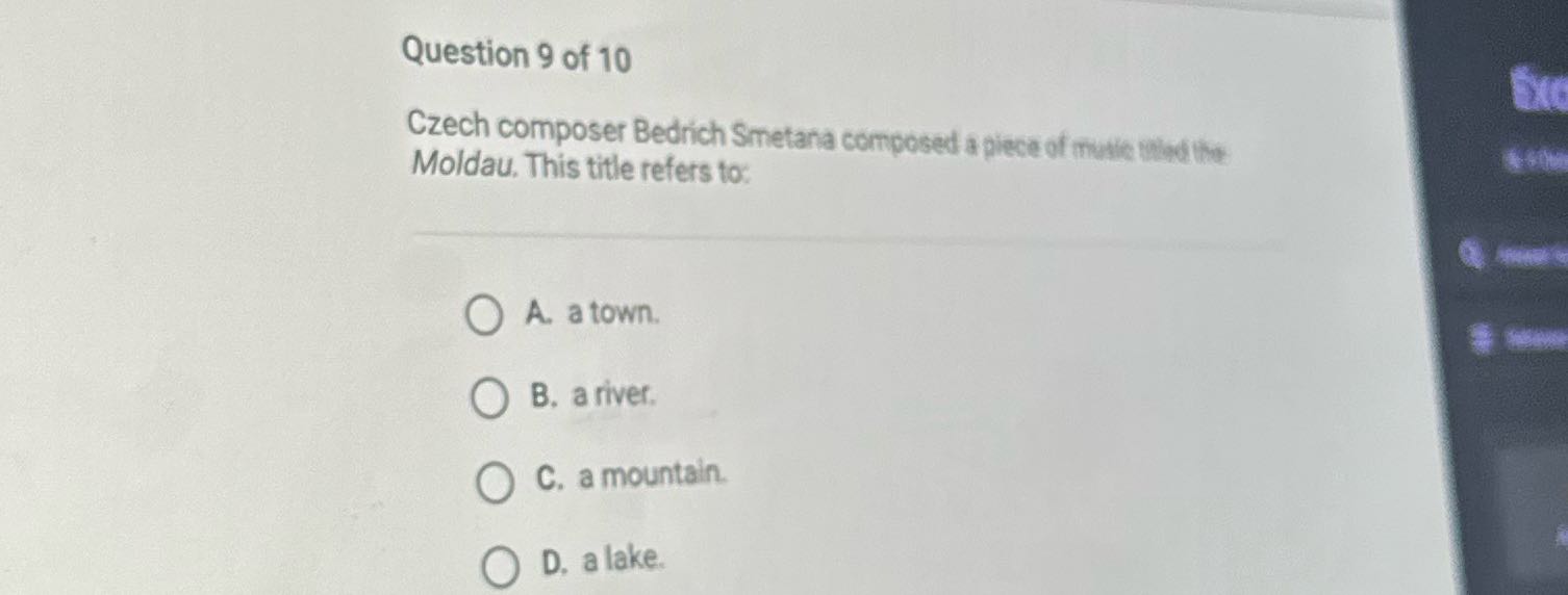 Question 9 of 10 Czech composer Bedrich Smetana