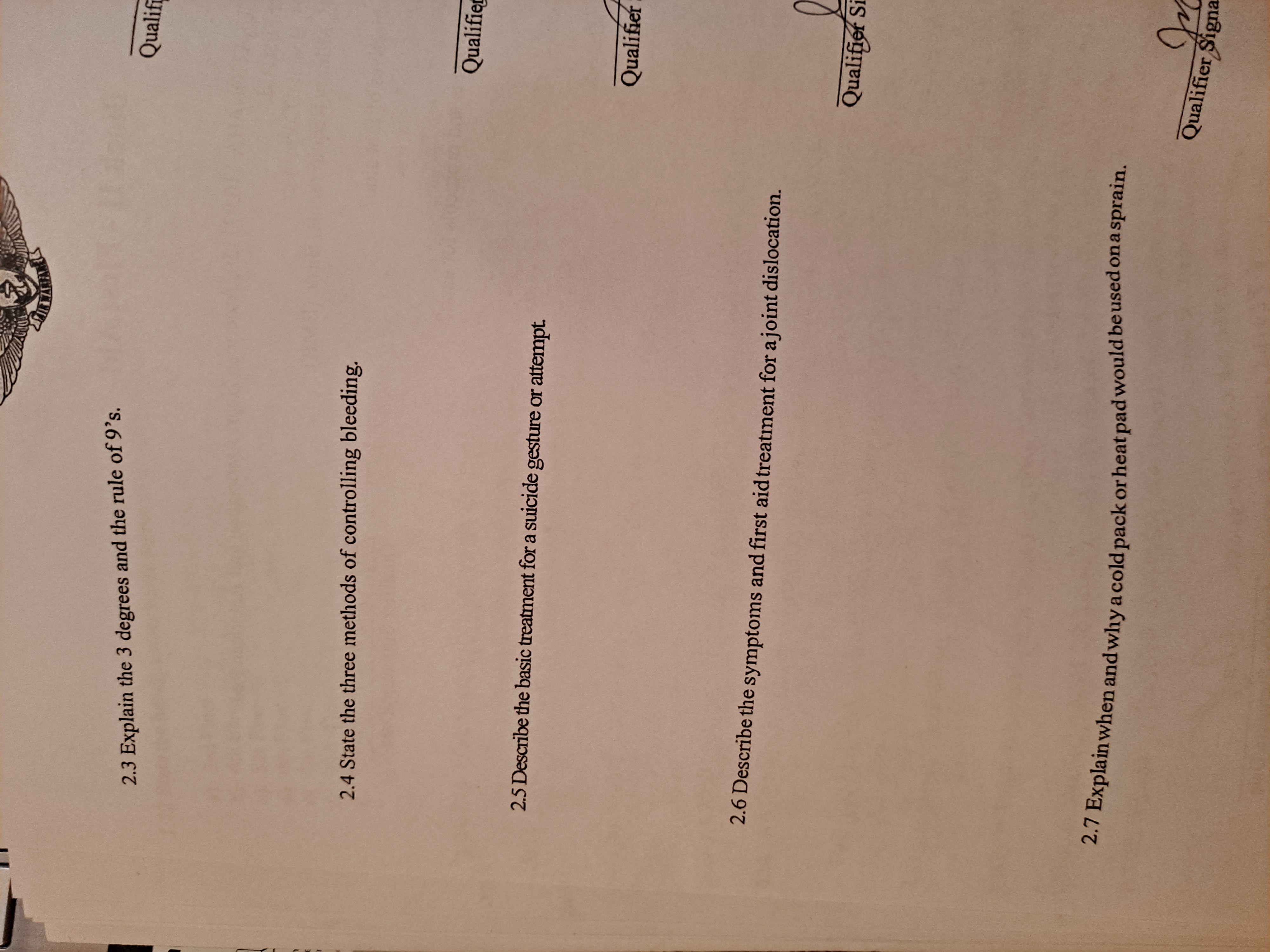 Correct answer according to US Navy standards.