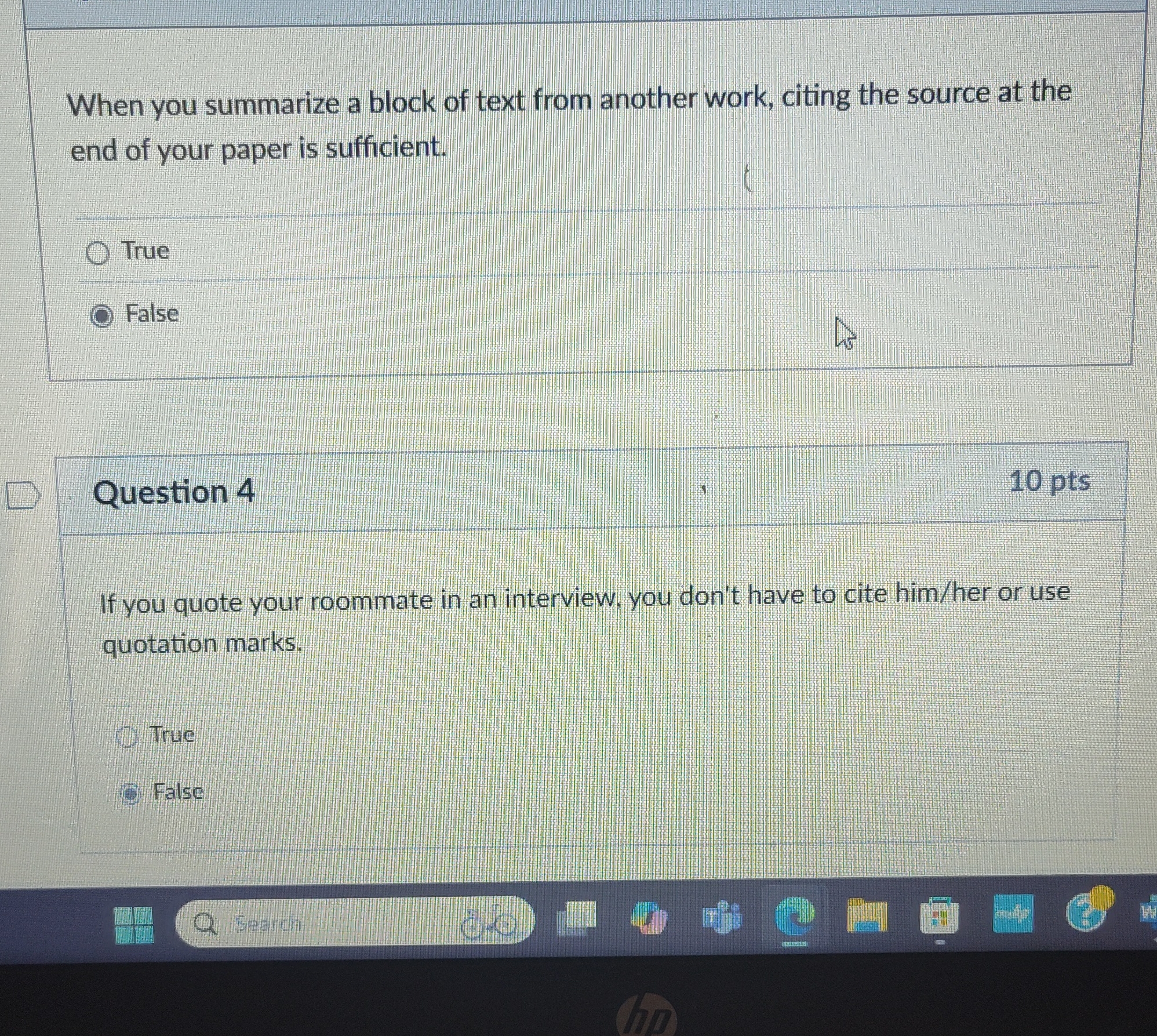 When you summarize a block of text from another