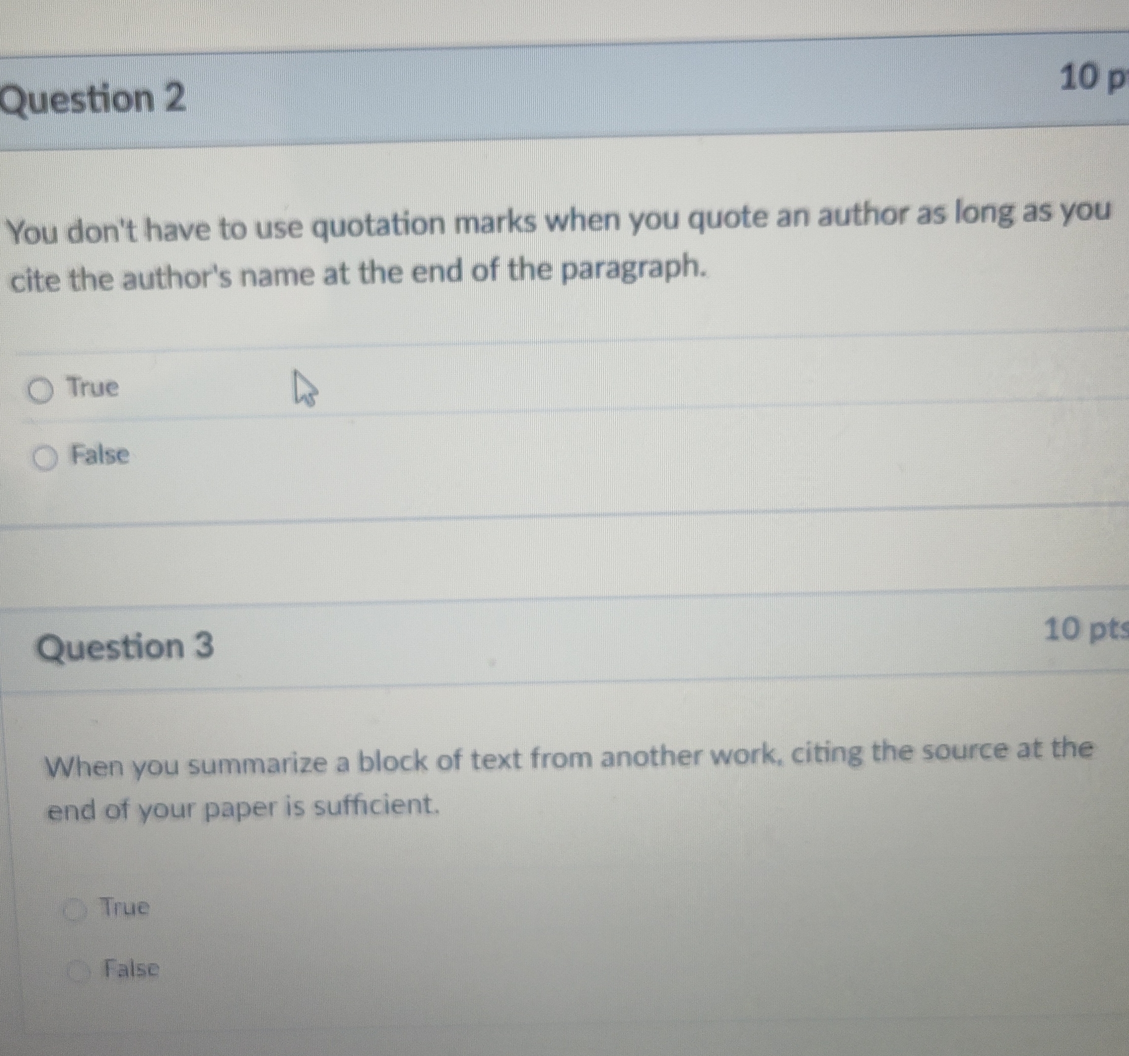 Question 2 10 p You don't have to use