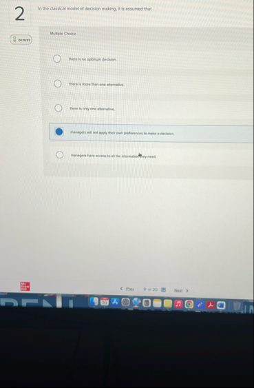 2 In the classical model of declaion making, it