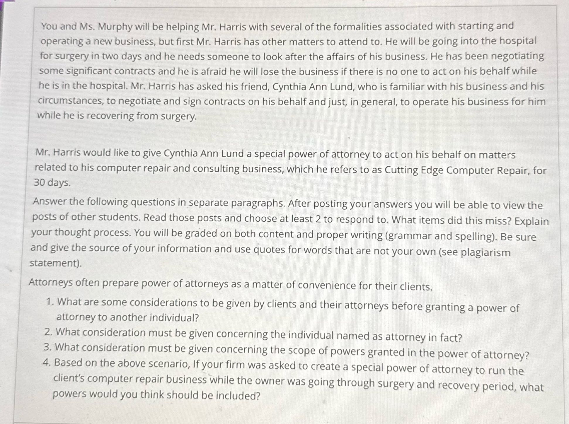 i i | : You and Ms. Murphy will be helping Mr.