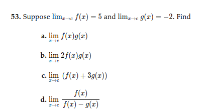 how to solve 53. Suppose lim, + f(x) = 5 and