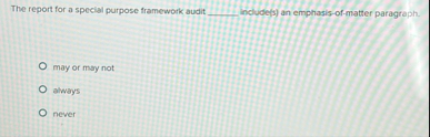 The report for a special purpose framework audit