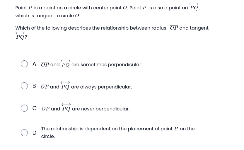 answer Point P is a point on a circle with center