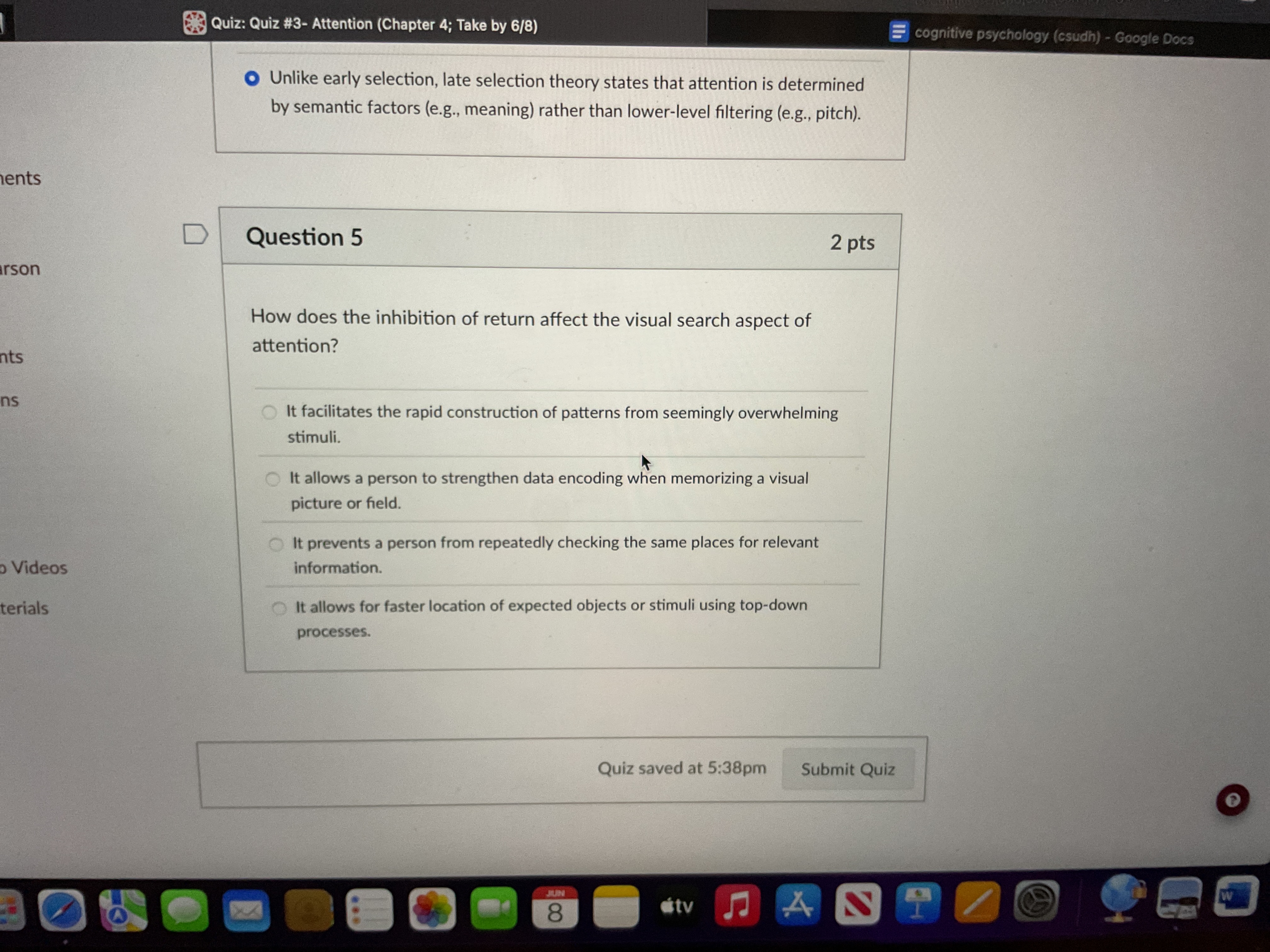 answer } Quiz: Quiz #3- Attention (Chapter 4;