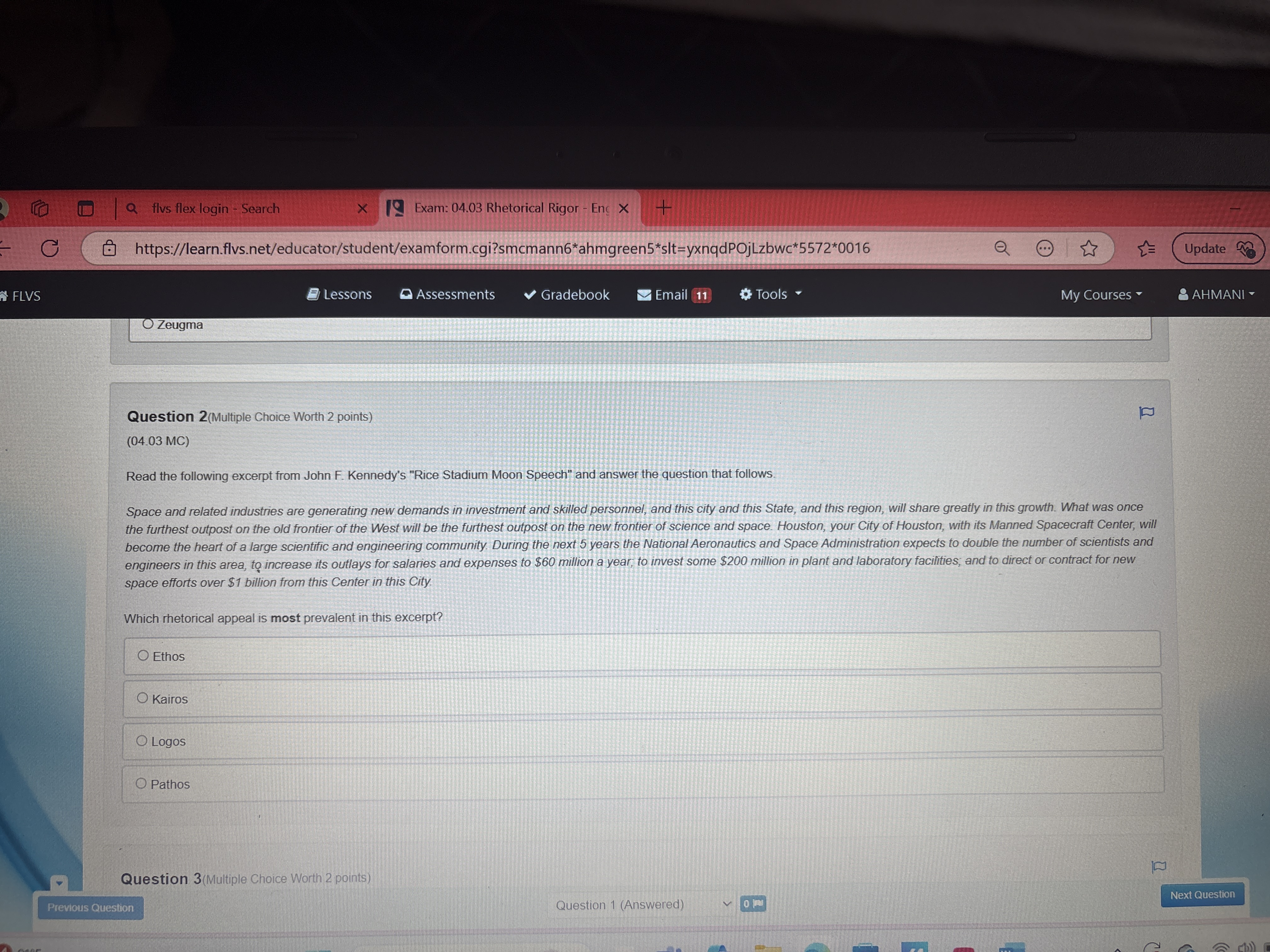 Answer r ARSSens @ Assessments v Gradebook Tae %