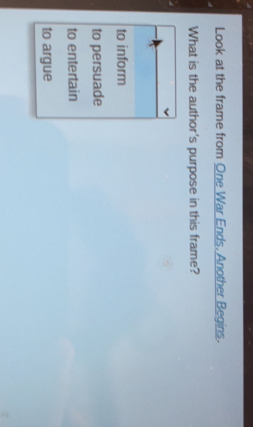 Look at the frame from One War Ends, Another