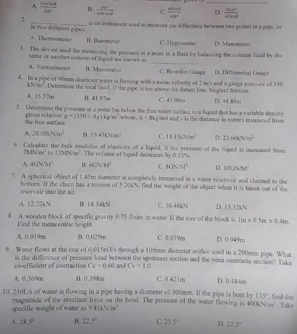 Answer all A 20Cose B. POT C using D. 2par por