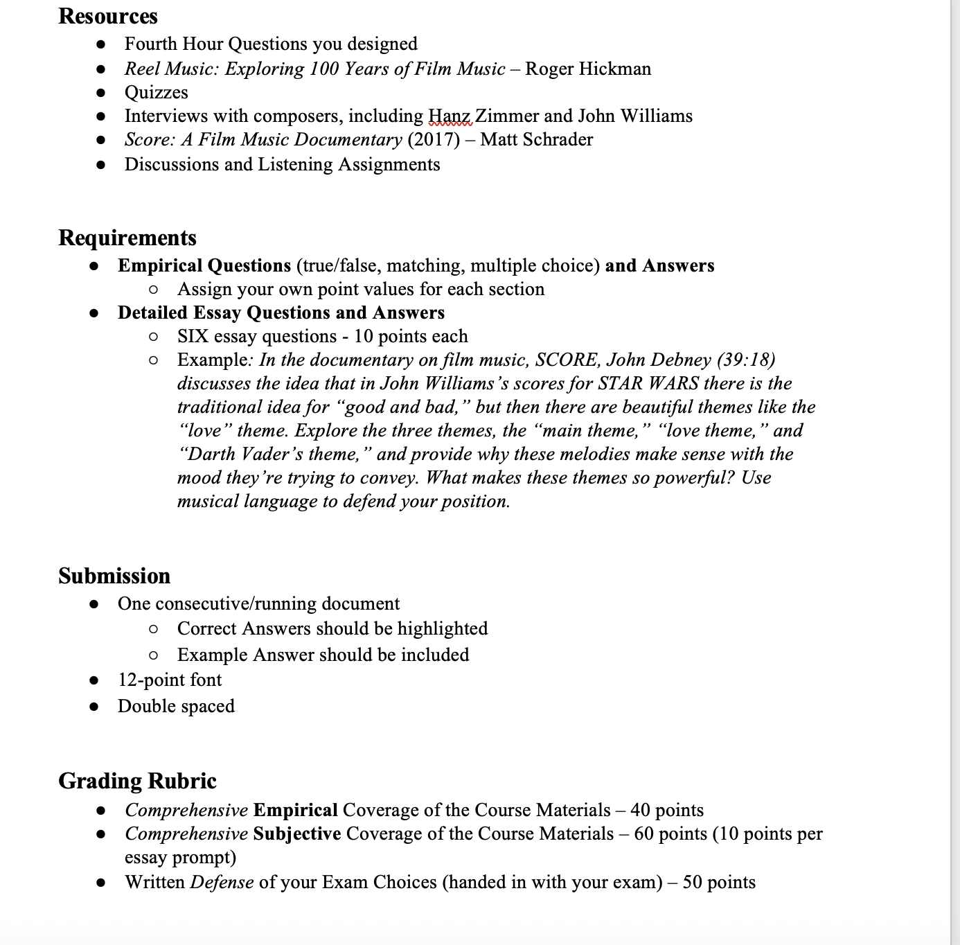 Resources e Fourth Hour Questions you designed