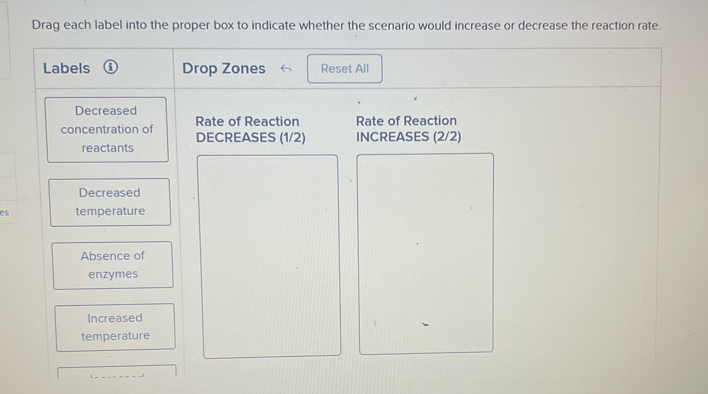 Drag each label into the proper box to indicate