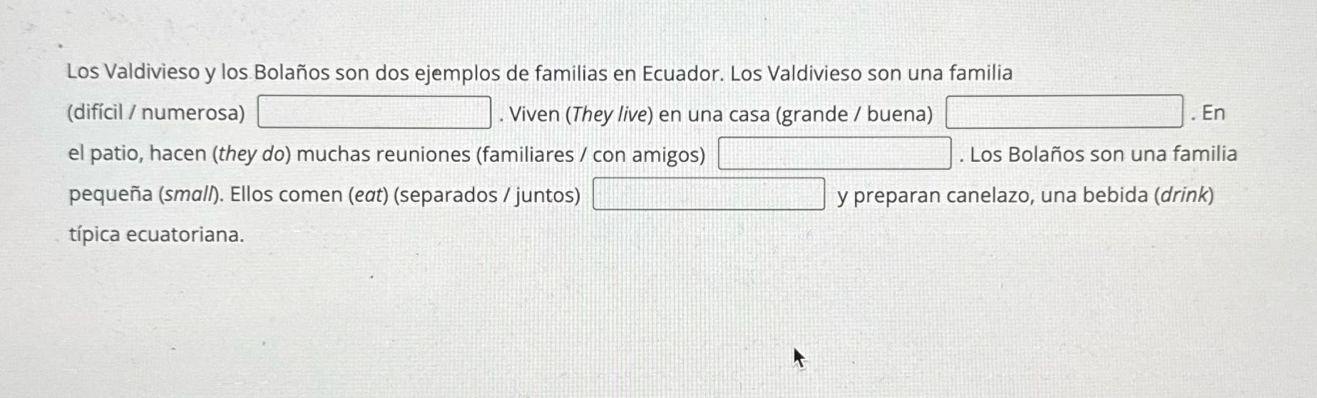 help Los Valdivieso y los Bolanos son dos