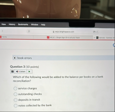 book errors Question 3 ( 1 0 points ) Listen