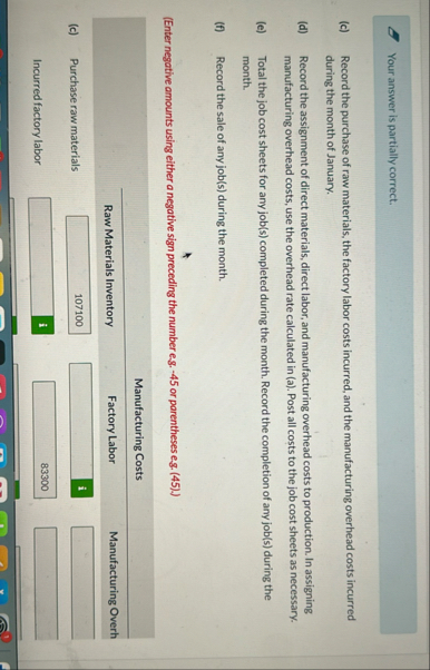 6 Your answer is partially correct. ( c ) Record