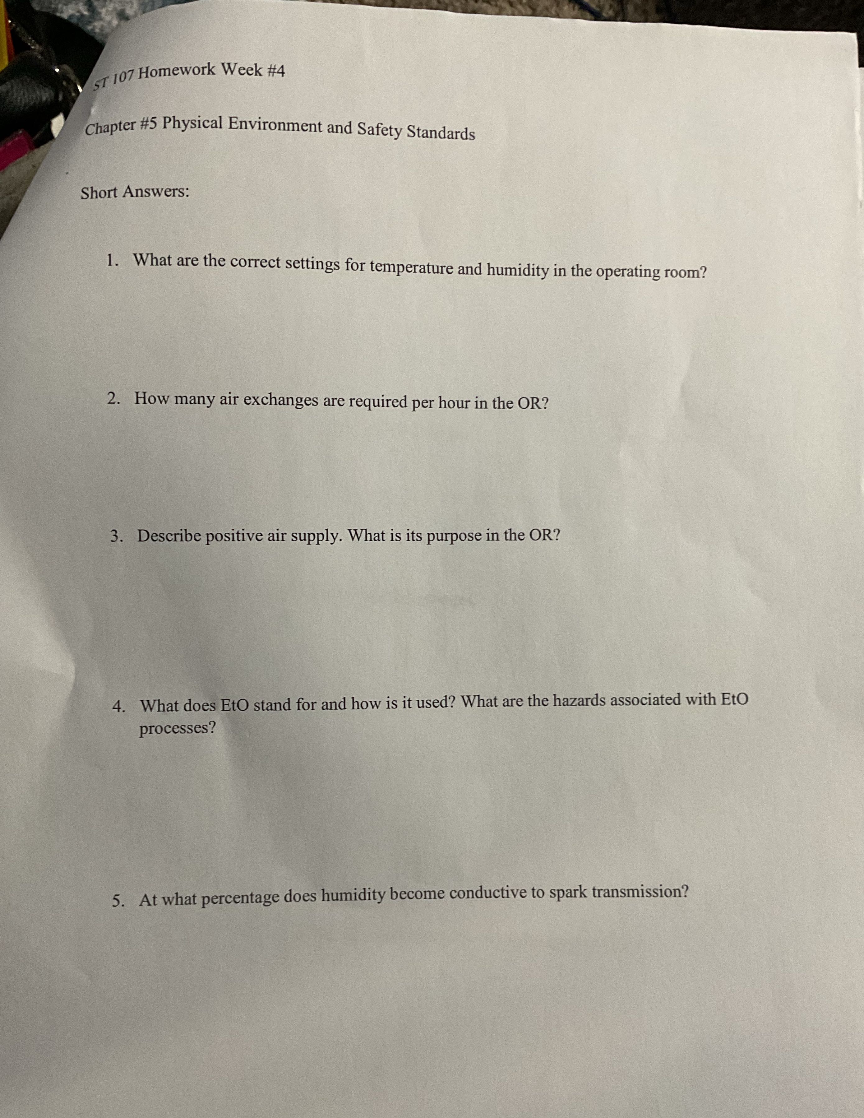 ST 107 Homework Week #4 Chapter #5 Physical