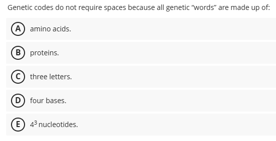 solve Genetic codes do not require spaces because