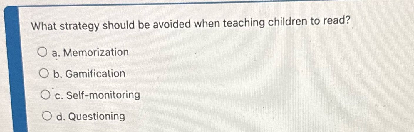 What strategy should be avoided when teaching