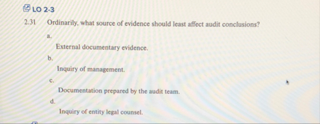 LO 2 - 3 2 . 3 1 Ordinarily, what source of