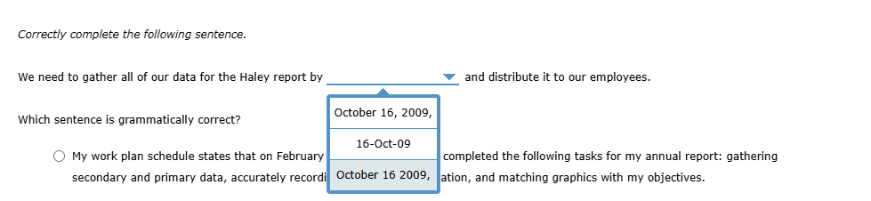 solve Correctly complete the following sentence.