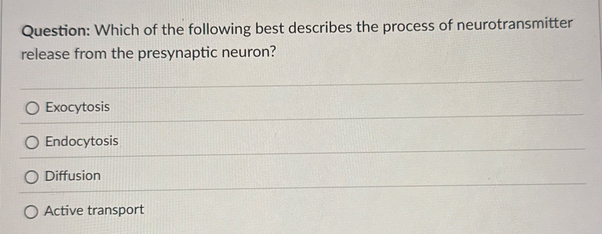 Question: Which of the following best describes
