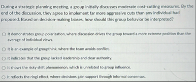 During a strategic planning meeting, a group