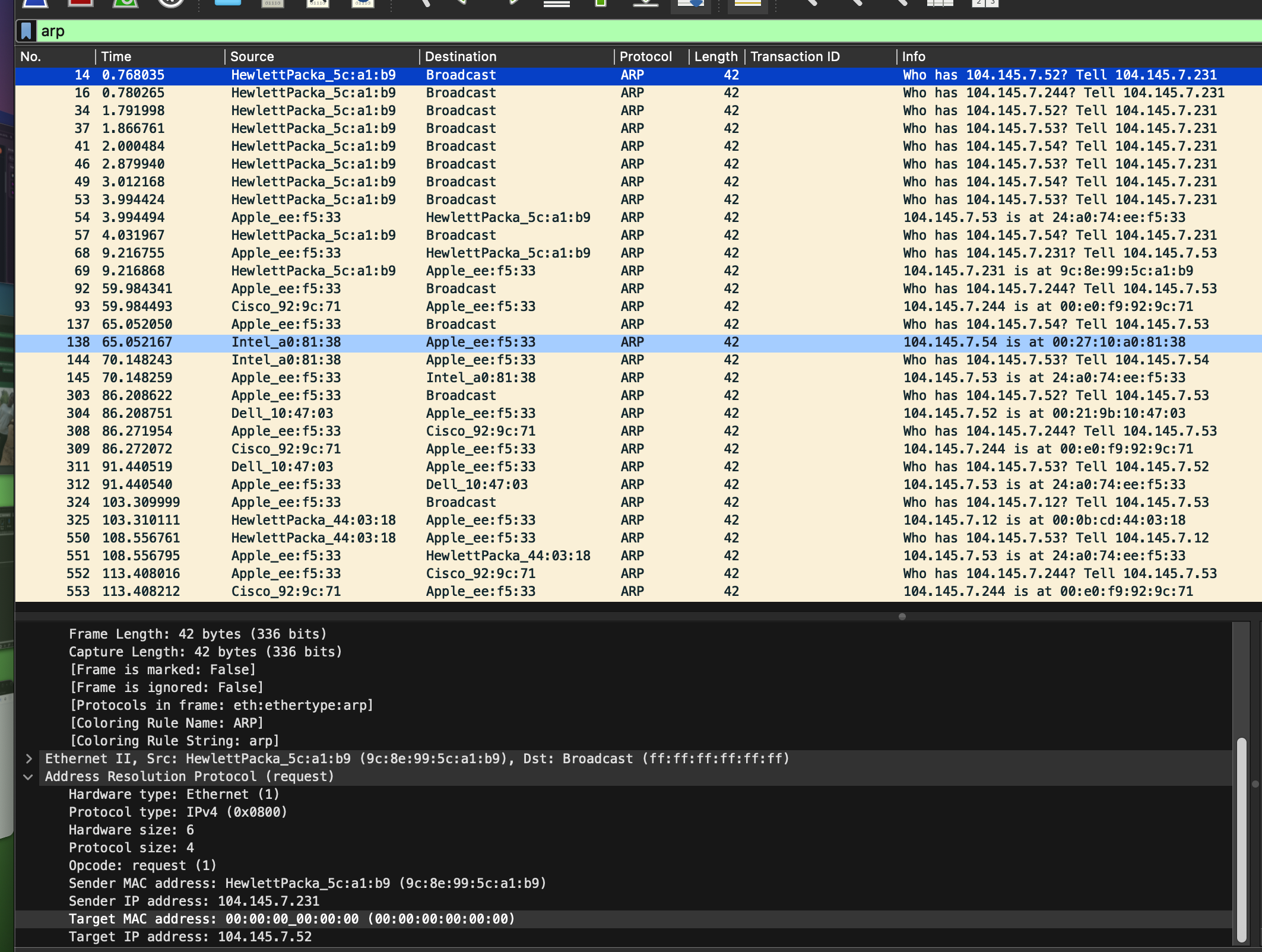 Identify the first frame that initiates the