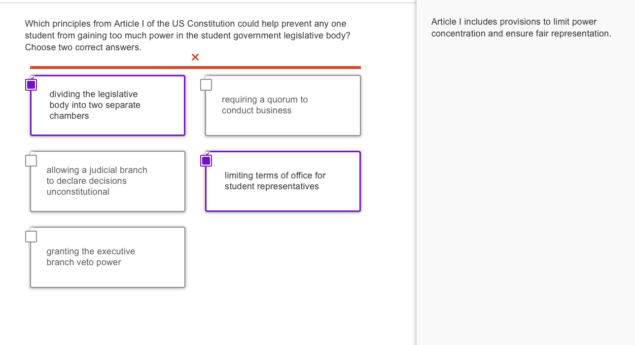 correct it Which principles from Article | of the
