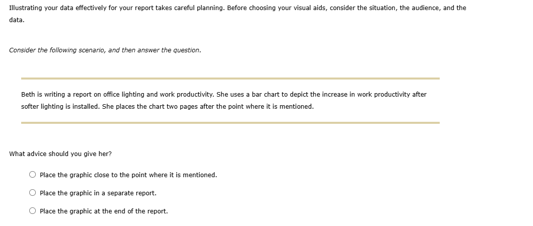 solve Illustrating your data effectively for your