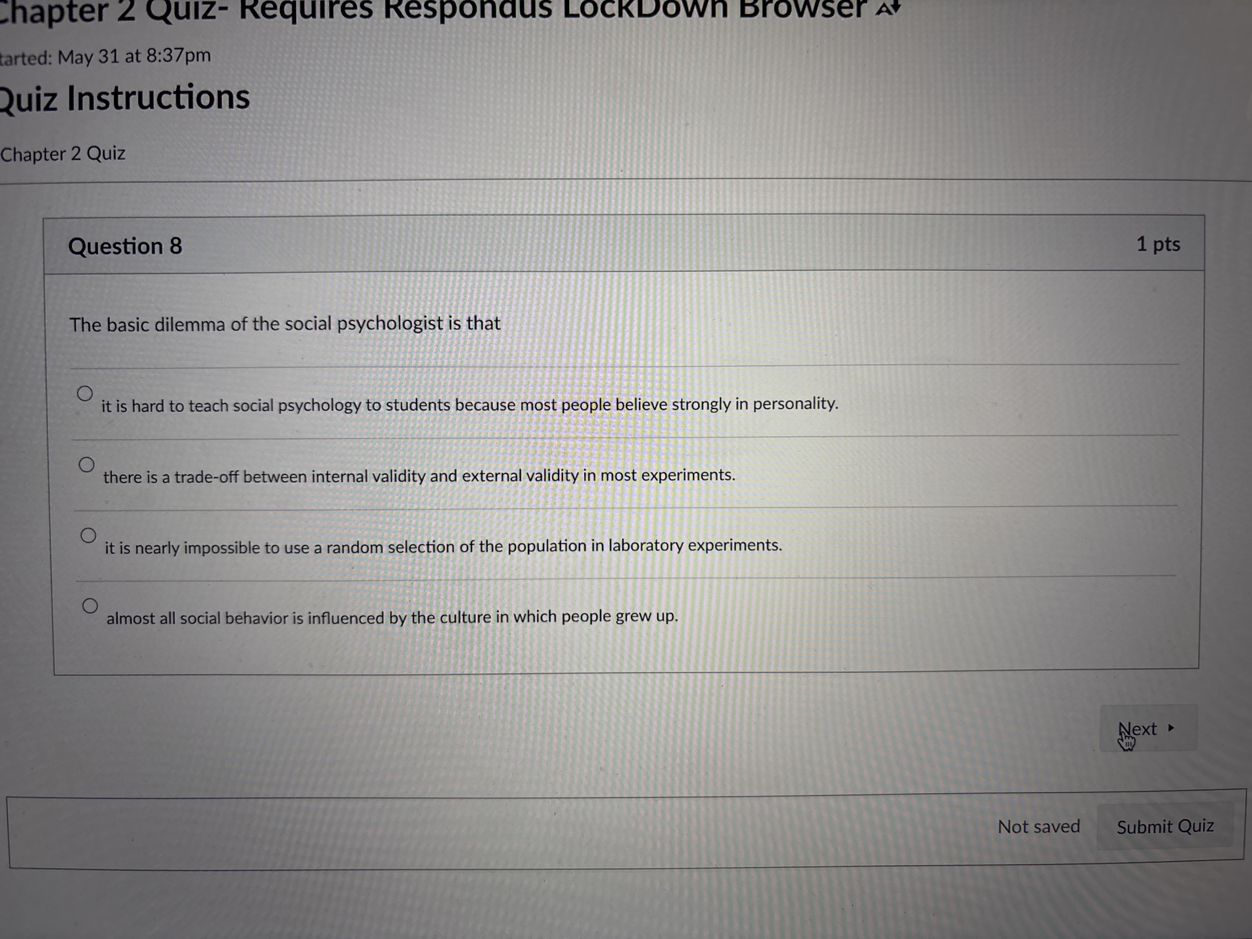 answer chapter 2 Quiz- Requires Respondus