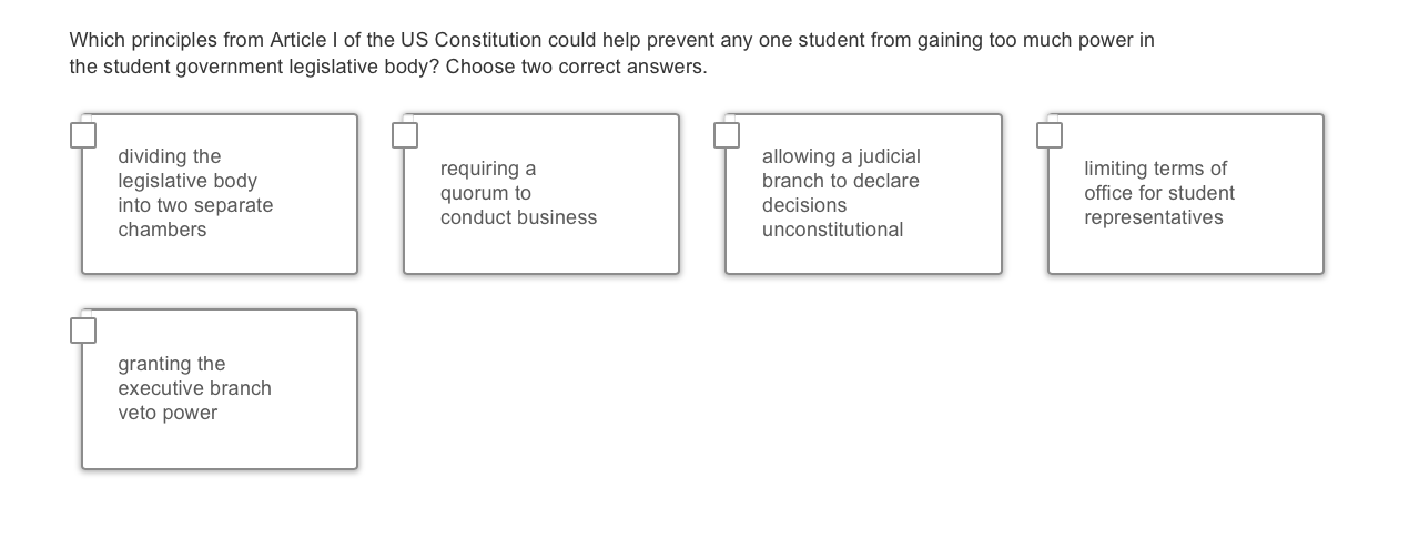 ANSWER Which principles from Article I of the US