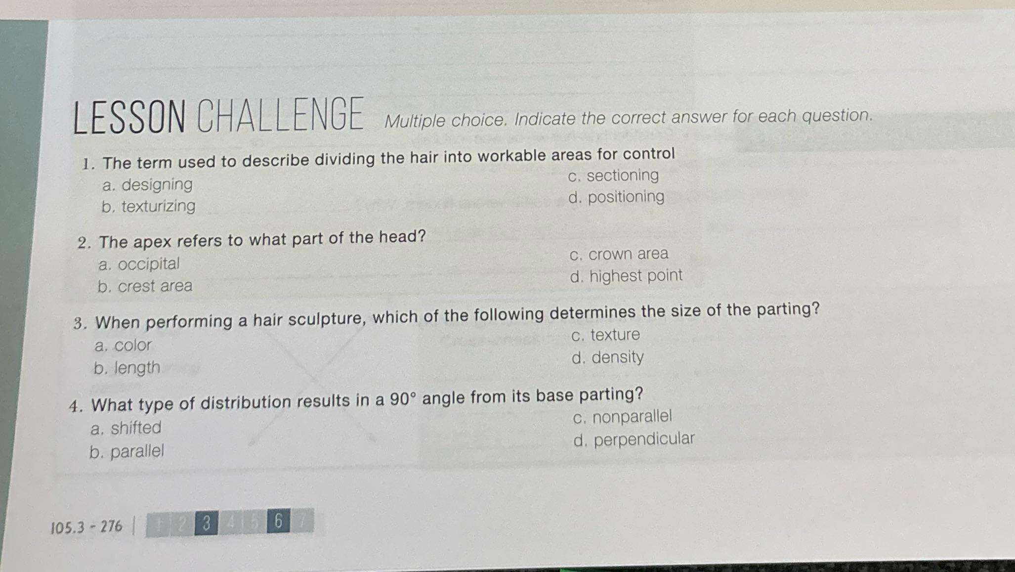 LESSON CHALLENGE Multiple choice. Indicate the