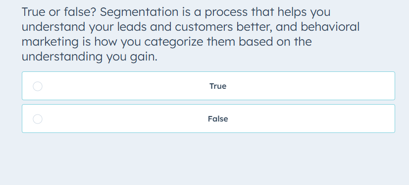 please solve True or false? Segmentation is a