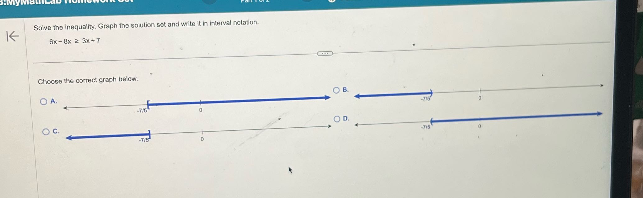 Solve the inequality. Graph the solution set and