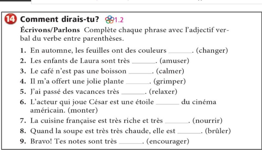 answer the question 14 Comment dirais-tu? 291.2