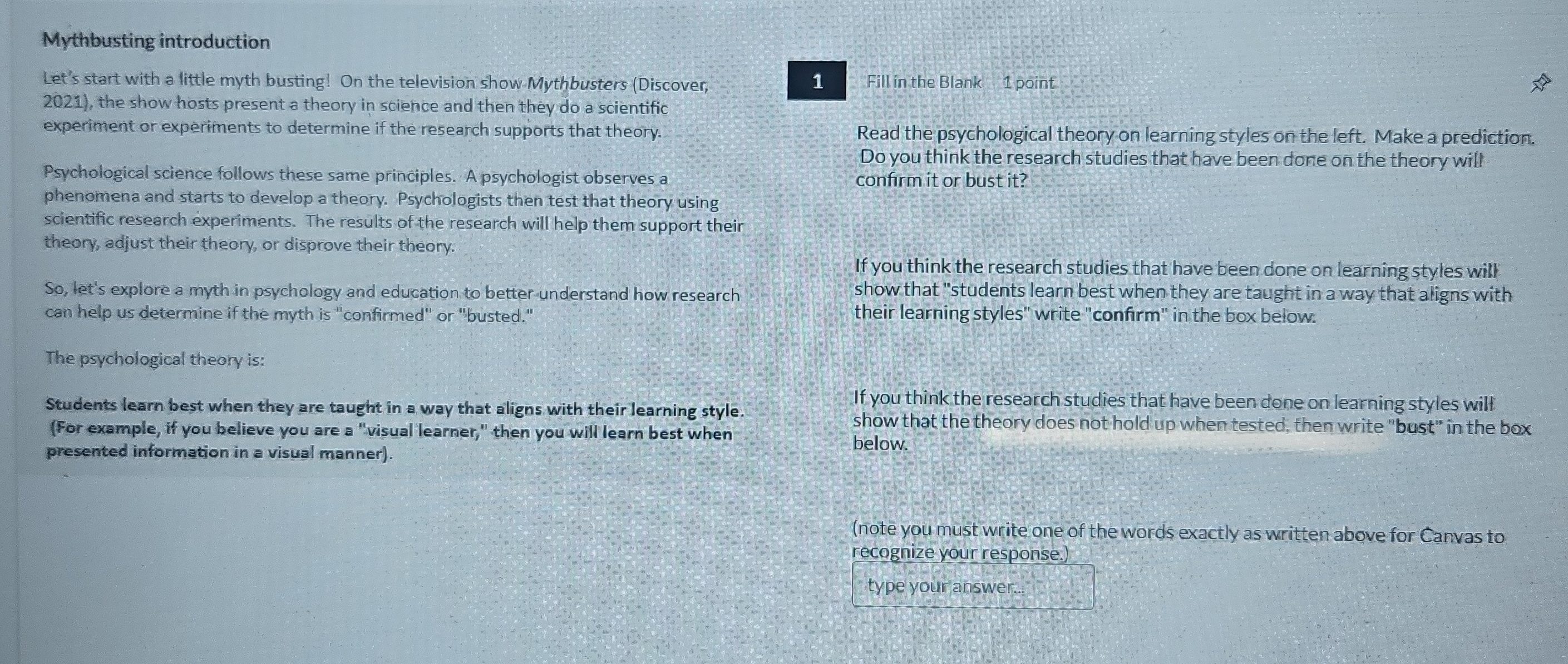 Mythbusting introduction Let's start with a