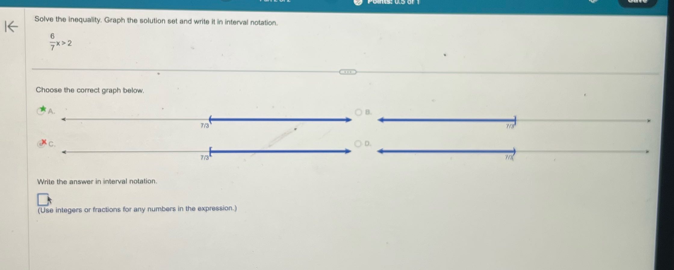 K Solve the inequality. Graph the solution set