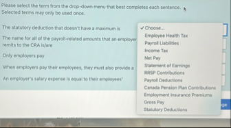 Please select the term from the drop - down menu