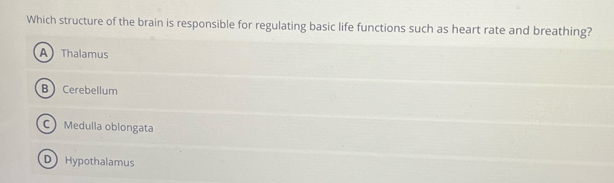 Which structure of the brain is responsible for