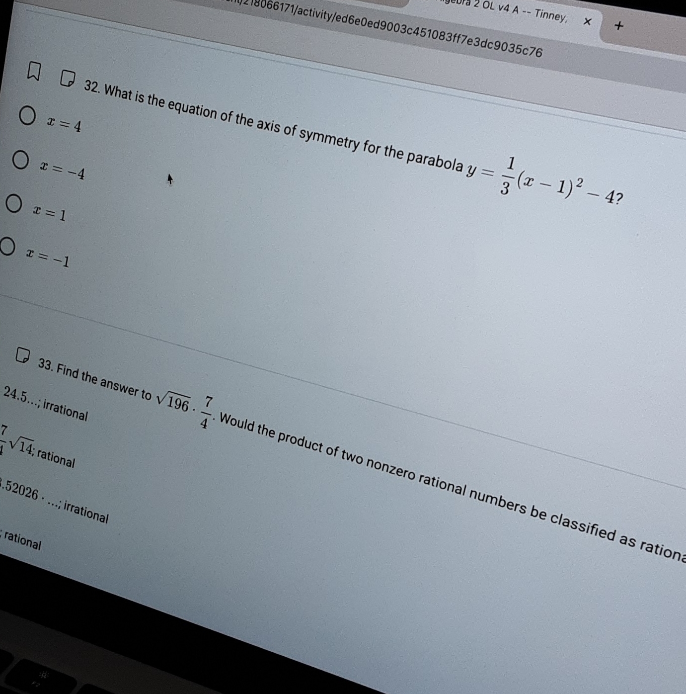 X + a 2 OL v4 A -- Tinney,