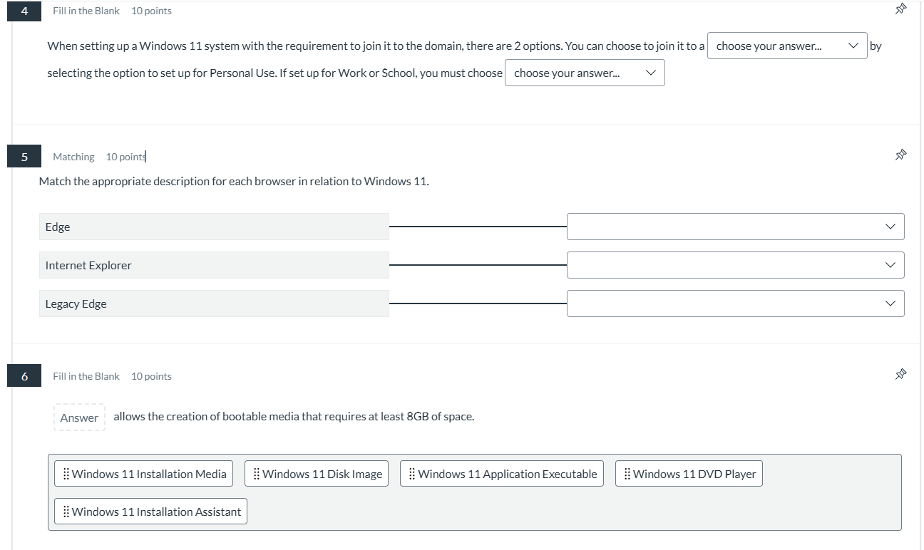 correct answer 4 Fill in the Blank 10 points When