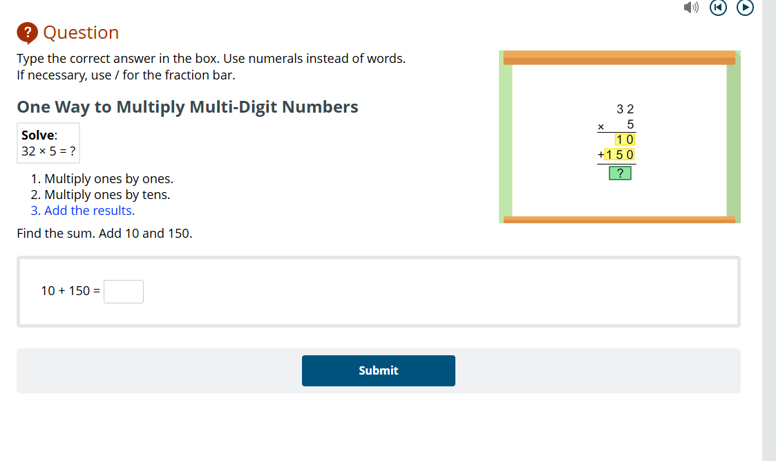 answer @ Question Type the correct answer in the