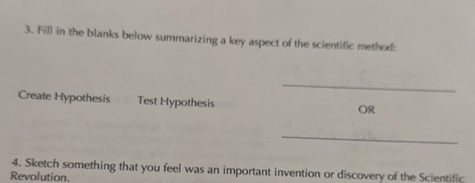 Answer the question 3. Fill in the blanks below