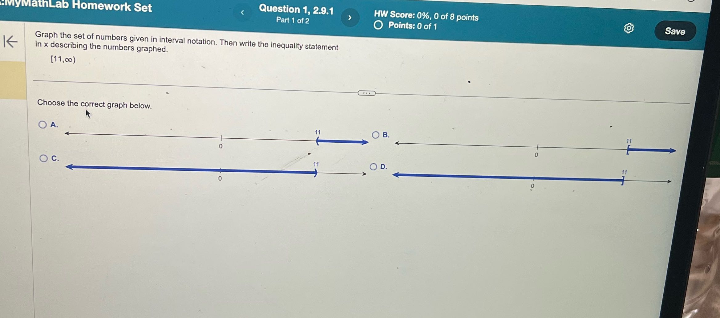 MyMathLab Homework Set Question 1, 2.9.1 HW