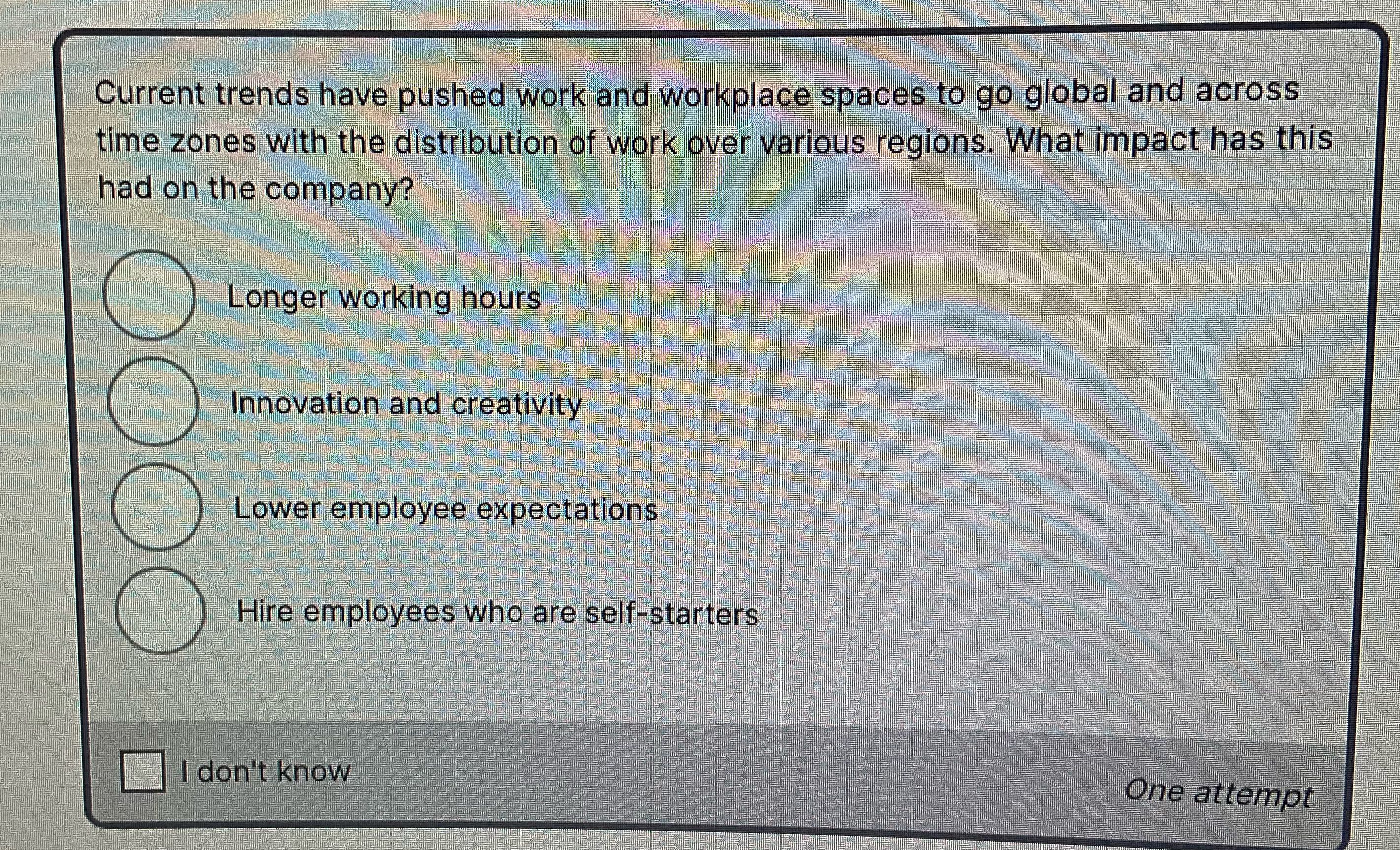 Please get the answer Current trends have pushed